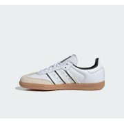 Adidas Samba OG IH5585 – Weiße Ledersneaker für Kinder mit Schwarzen Streifen und Gummisohle für Klassischen Alltagsstil