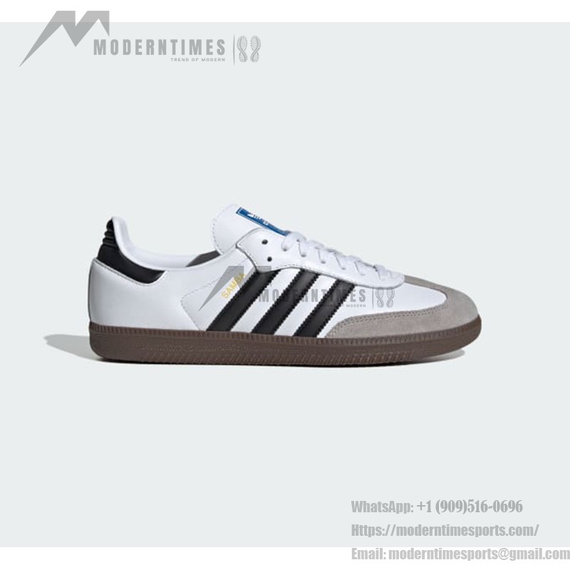 Adidas Samba OG B75806 - White Leather Sneakers with Black Stripes