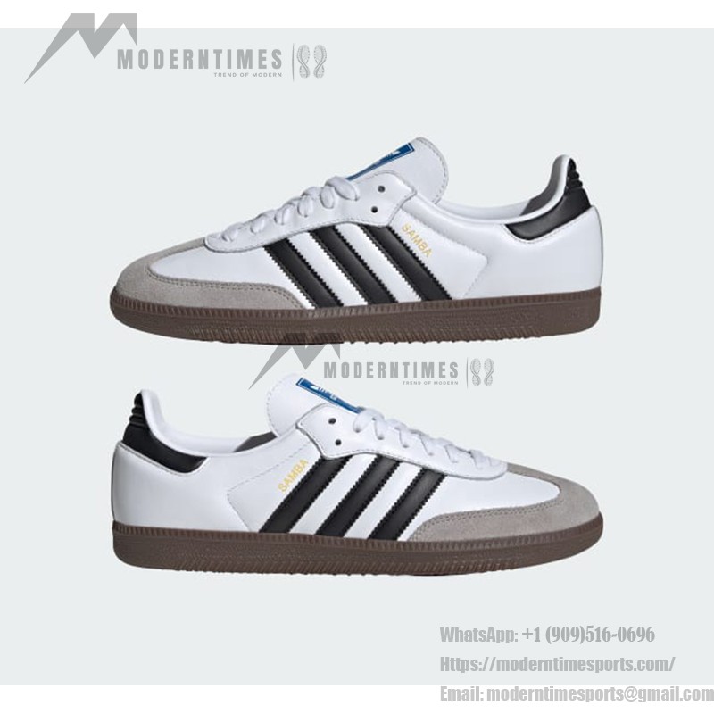 Adidas Samba OG B75806 - White Leather Sneakers with Black Stripes