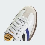 Adidas Samba OG ID1381 - White Leather Sneakers with Blue & Black Stripes