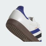 Adidas Samba OG ID1381 - White Leather Sneakers with Blue & Black Stripes