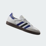 Adidas Samba OG ID1381 - White Leather Sneakers with Blue & Black Stripes