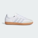 Adidas Samba OG Schuhe IE0877 – Klassische weiße Ledersneaker mit hellblauen Streifen und Gummisohle