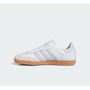 Adidas Samba OG Schuhe IE0877 – Klassische weiße Ledersneaker mit hellblauen Streifen und Retro-Gummisohle