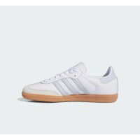 Adidas Samba OG Schuhe IE0877 – Klassische weiße Ledersneaker mit hellblauen Streifen und Retro-Gummisohle