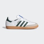 Adidas Samba OG Shoes IE3437 - White Leather Sneakers with Green Stripes and Gum Sole