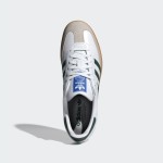 Adidas Samba OG Shoes IE3437 - White Leather Sneakers with Green Stripes and Gum Sole