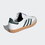 Adidas Samba OG Shoes IE3437 - White Leather Sneakers with Green Stripes and Gum Sole