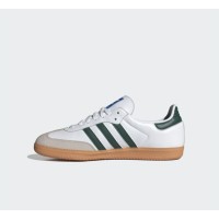 Adidas Samba OG Shoes IE3437 - Classic White Leather with Green Stripes and Retro Gum Sole for Timeless Street Style