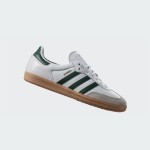 Adidas Samba OG Shoes IE3437 - White Leather Sneakers with Green Stripes and Gum Sole