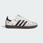 Adidas Samba OG Shoes IF4398 - White Leather Sneakers with Black Stripes and Floral Embroidery