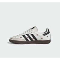 Adidas Samba OG Shoes IF4398 - White Leather Sneakers with Black Stripes and Floral Embroidery for Timeless Street Style