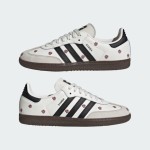 Adidas Samba OG Shoes IF4398 - White Leather Sneakers with Black Stripes and Floral Embroidery