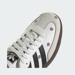 Adidas Samba OG Shoes IF4398 - White Leather Sneakers with Black Stripes and Floral Embroidery