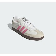 Adidas Samba OG Schuhe IG1963 - Klassische Weiße Sneaker mit Rosa Streifen für Retro-Streetstyle