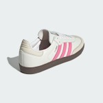 Adidas Samba OG Shoes IG1963 - White Leather Sneakers with Pink Stripes