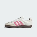 Adidas Samba OG Shoes IG1963 - White Leather Sneakers with Pink Stripes