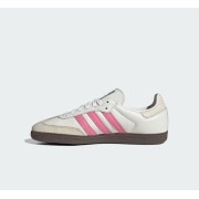 Adidas Samba OG Schuhe IG1963 - Klassische Weiße Sneaker mit Rosa Streifen für Retro-Streetstyle