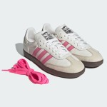 Adidas Samba OG Shoes IG1963 - White Leather Sneakers with Pink Stripes