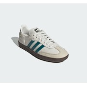 Adidas Samba OG IG1963 – Klassische Weiße Ledersneaker mit Türkisgrünen Streifen und Gummisohle für Zeitlosen Streetstyle