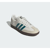 Adidas Samba OG IG1963 – Klassische Weiße Ledersneaker mit Türkisgrünen Streifen und Gummisohle für Zeitlosen Streetstyle