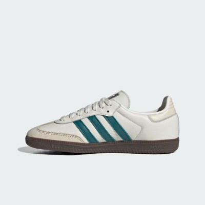 Adidas Samba OG IG1963 - Classic White Leather Sneakers with Teal Green Stripes and Gum Sole for Timeless Street Style