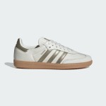 Adidas Samba OG IG1964 White Leather Sneakers with Olive Stripes and Gum Sole