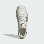 Adidas Samba OG IG1964 White Leather Sneakers with Olive Stripes and Gum Sole