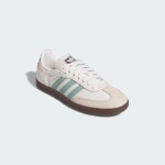 Adidas Samba OG IH2752 white leather sneakers with mint green stripes and gum sole