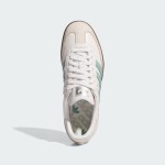 Adidas Samba OG IH2752 white leather sneakers with mint green stripes and gum sole