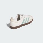 Adidas Samba OG IH2752 white leather sneakers with mint green stripes and gum sole