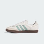 Adidas Samba OG IH2752 white leather sneakers with mint green stripes and gum sole