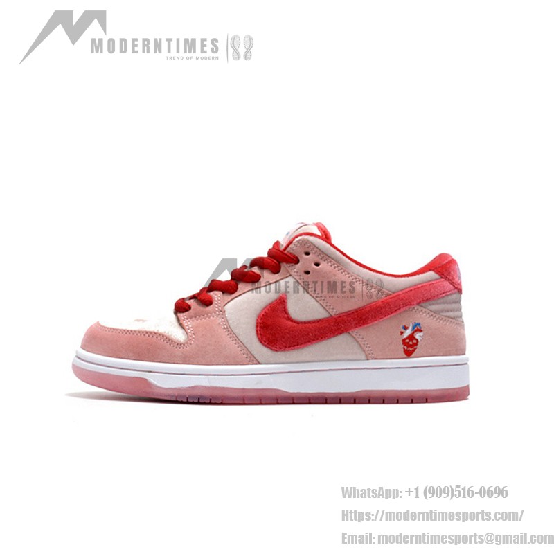 StrangeLove x Nike SB Dunk Low "Valentine's Day" CT2552-800 - Limited Edition Skate Shoe with Pink Suede and Heart Embroidery