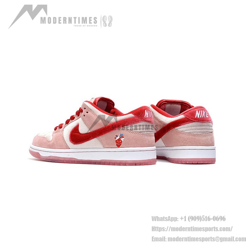 StrangeLove x Nike SB Dunk Low "Valentine's Day" CT2552-800 - Limited Edition Skate Shoe with Pink Suede and Heart Embroidery