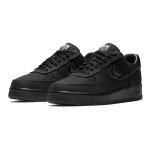 Stüssy x Nike Air Force 1 Low 'Black' CZ9084-001 - All-Black Canvas Streetwear Sneakers