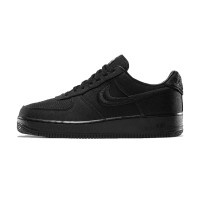 Stüssy x Nike Air Force 1 Low 'Black' CZ9084-001 - All-Black Canvas Streetwear Collaboration Sneakers