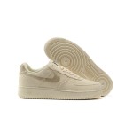 Stüssy x Nike Air Force 1 Low CZ9084-200 - Fossil Stone Sneakers with Hemp Upper