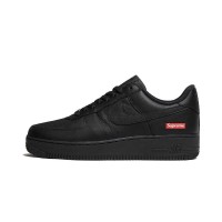 Supreme x Nike Air Force 1 Low CU9225-001 - Sleek Black Leather Sneakers with Iconic Red Supreme Box Logo