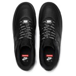 Supreme x Nike Air Force 1 Low CU9225-001 - Black Leather Sneakers with Red Supreme Logo