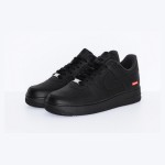 Supreme x Nike Air Force 1 Low CU9225-001 - Black Leather Sneakers with Red Supreme Logo