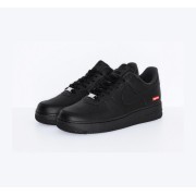 Supreme x Nike Air Force 1 Low CU9225-001 - Sleek Black Leather Sneakers with Iconic Red Supreme Box Logo