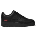 Supreme x Nike Air Force 1 Low CU9225-001 - Black Leather Sneakers with Red Supreme Logo