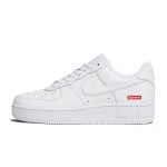 Supreme x Nike Air Force 1 Low CU9225-100 - White Leather Sneakers with Red Supreme Logo