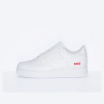 Supreme x Nike Air Force 1 Low CU9225-100 - White Leather Sneakers with Red Supreme Logo