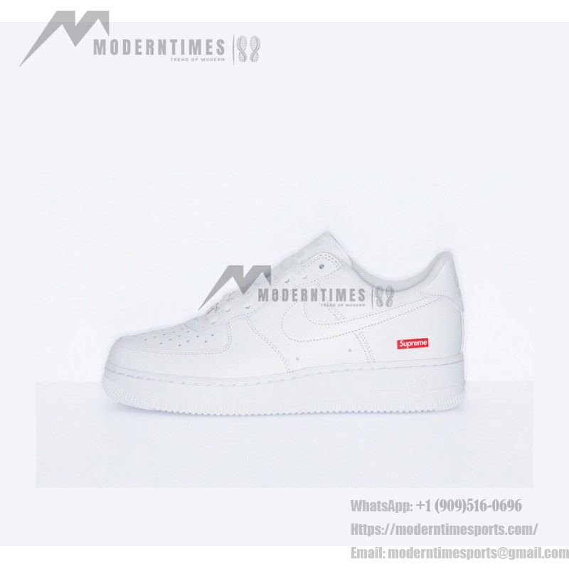 Supreme x Nike Air Force 1 Low CU9225-100 - White Leather Sneakers with Red Supreme Logo