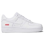 Supreme x Nike Air Force 1 Low CU9225-100 - White Leather Sneakers with Red Supreme Logo