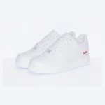 Supreme x Nike Air Force 1 Low CU9225-100 - White Leather Sneakers with Red Supreme Logo