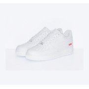 Supreme x Nike Air Force 1 Low CU9225-100 - Clean White Leather Sneakers with Iconic Red Supreme Box Logo