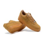 Supreme x Nike Air Force 1 Low DN1555-200 - Flax Nubuck Sneakers with Red Supreme Logo