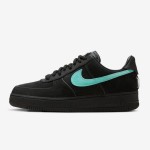 Tiffany & Co. x Nike Air Force 1 Low DZ1382-001 - Black Suede Sneakers with Tiffany Blue Swoosh